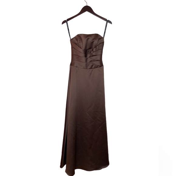 ALFRED ANGELO Espresso Satin Formal Dress - Picture 2 of 14
